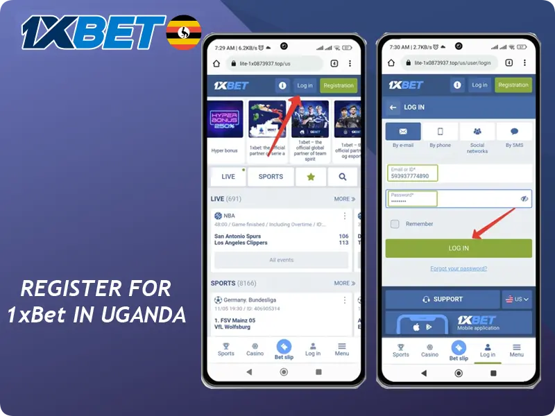 Registration Process on 1xBet Uganda