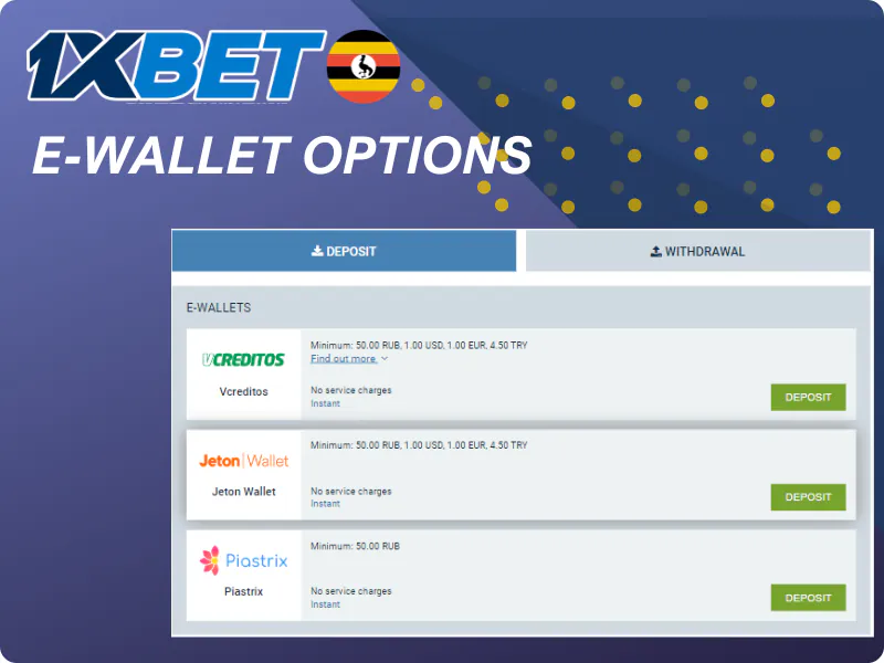 1xBet e-wallet options